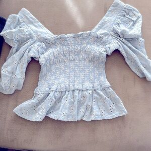 Periwinkle blue peplum top